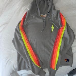 Cropped hoodie aviator nation grey